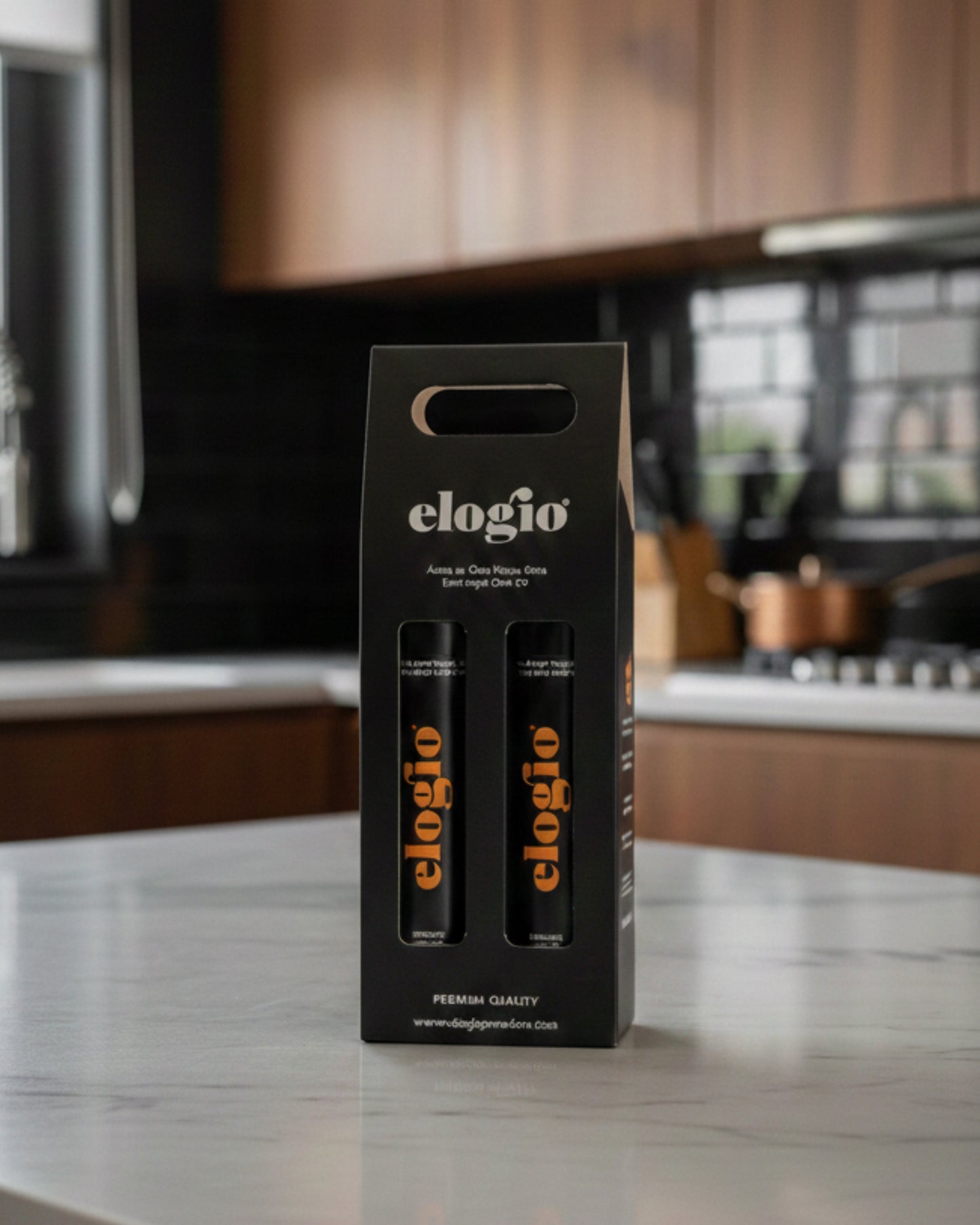 Estuche de regalo con dos botellas de AOVE Elogio Premium 500 ml, Sierra de Cazorla