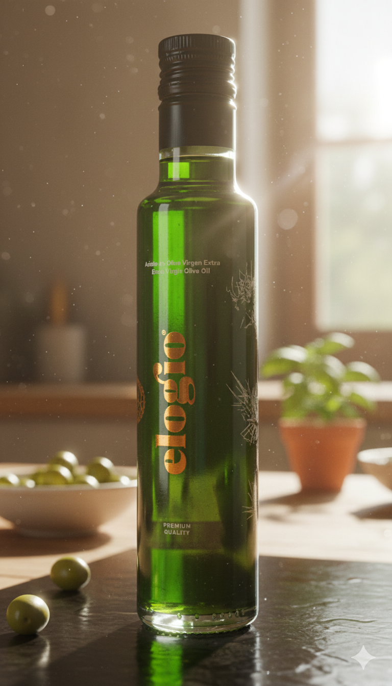 Botella de aceite de oliva virgen extra Elogio Premium 250 ml, Picual de Sierra de Cazorla