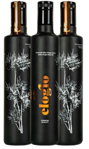 Botellas de Aceite de Elogio Premium con las dos caras